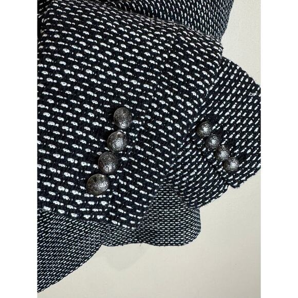 Banana Republic Tweed Black One Button Blazer Size 6 Academia Career Interview - Picture 3 of 8